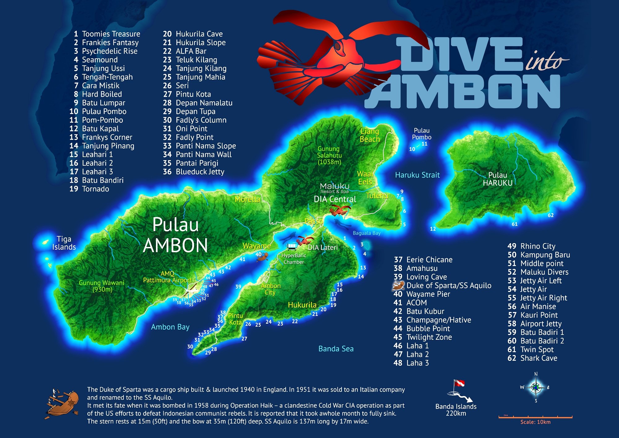 Dive map Ambon