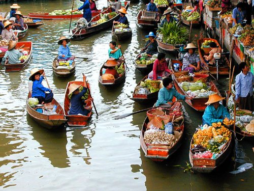 Bangkok. drijvende markt