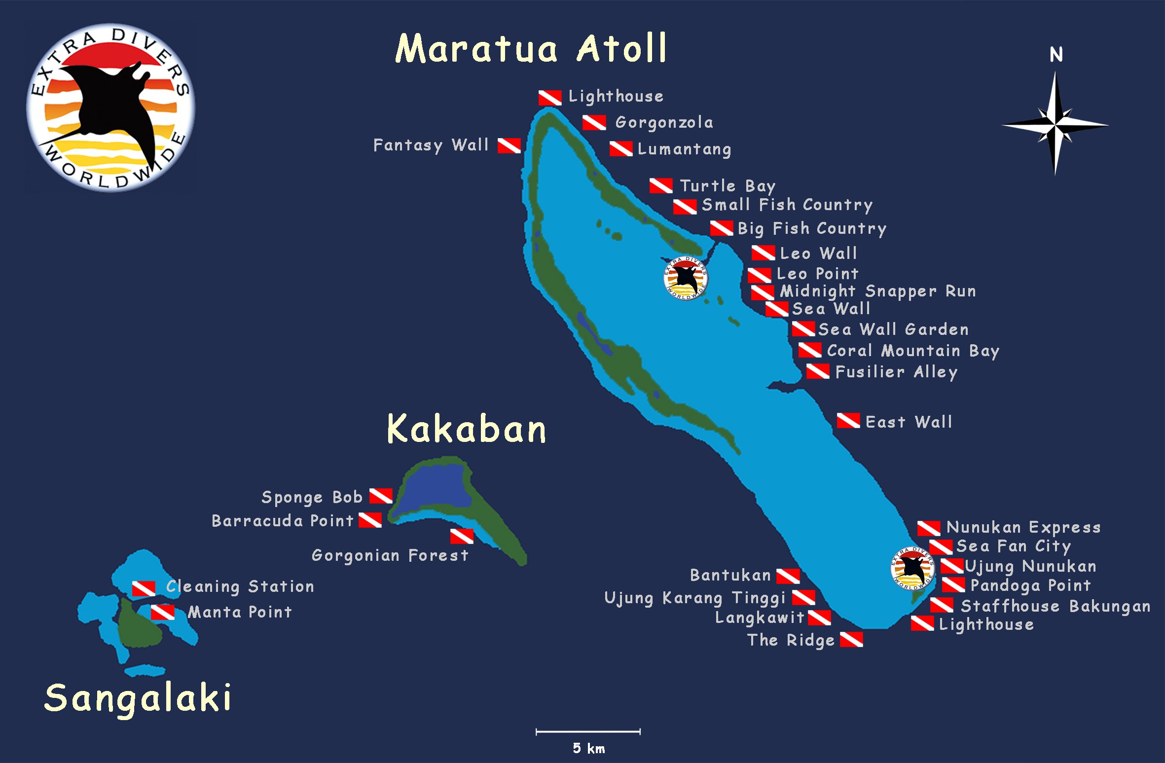 Maratua dive map