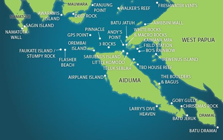 Triton Bay dive map